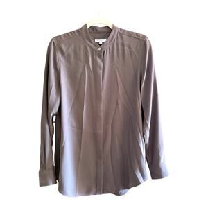 Equipment Femme Cherine Nehru Collar Blouse in Green Size S